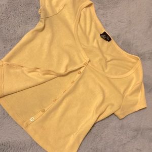 rue 21,yellow, short sleeved, cover up, u neck